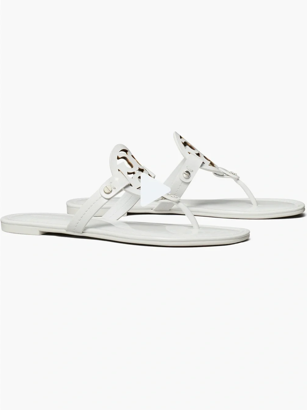 Tory Burch White Miller Thong Sandals 9